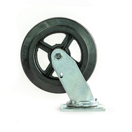 8" X 2" Swivel Caster with Rubber Wheel on Steel Hub, Supports 600 lbs
