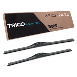 TRICO Solutions™ High Mileage 24 Inch & 22 Inch Pack of 2 High Performance Automotive Replacement Windshield Wiper Blade for Select Toyota, Chrysler, Volkswagen and Buick Models (56-2422)