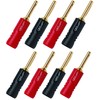 8 QED Screwloc Forte Gold Plated 4mm Banana Plugs for