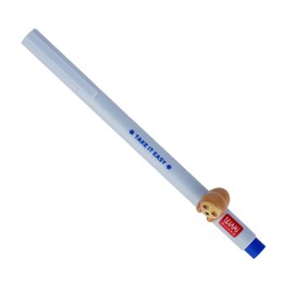 Legami - Gel Pen with Decorative Animal, Prevents Rolling, Blue Ink, Removable and Recombinable Animal, 0.5 mm Tip, Sloth Theme