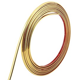 16.4ft Shiny Gold Peel and Stick Molding Trim, Flexible Mirror Wall Ceiling Floor Cabinet Tile Edge Moulding