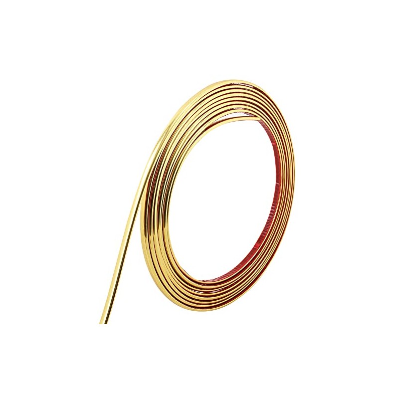 16.4ft Shiny Gold Peel and Stick Molding Trim, Flexible Mirror