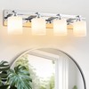 BrkNit 4 Light Modern Bathroom Light Fixtures Over Mirror, Chrome