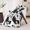 PTQ Black Cow Print Heated Throw Blanket 50"x60", Electric Blanket