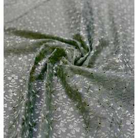 Sedona Designz 41” Eyelet Floral Embroidered Fabric – Soft Poly Cotton Broadcloth by The Yard, All-Over Floral Eyelet Design – 65% Polyester, 35% Cotton