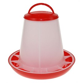 Olba B.V. Plastic Hopper Feeder with Lid, 1 kg, Red/White