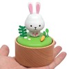 LILYXIN Christmas Decor Rabbit Music Box, Bunny Wooden Mechanical Musical