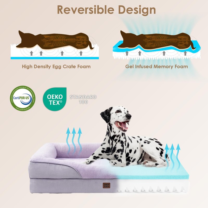 EHEYCIGA Memory Foam Dog Bed for Large Sized, Orthopedic Dog