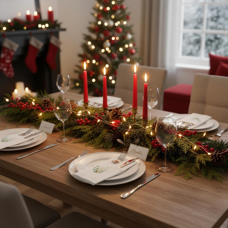 Janlaugh 100 Pack Christmas Golden Eucalyptus Linen Disposable Napkins with