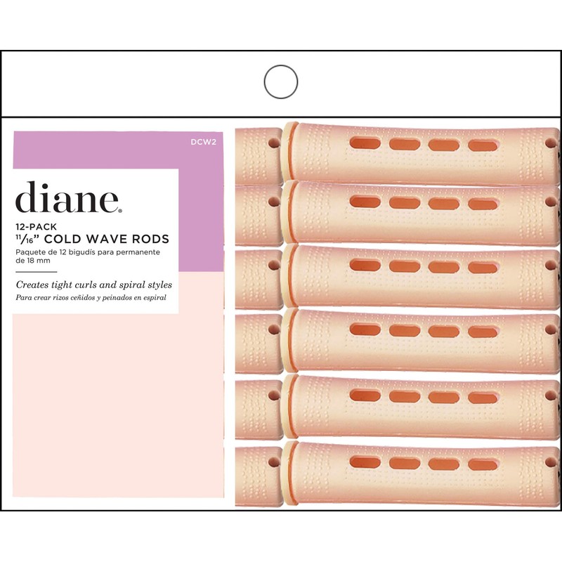 Diane Cold Wave Rods, Sand, 11/16", Set of 12