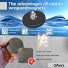 4Pack Rubber Coated Magnets, 30LBS Strong Adhesive Power Neodymium Magnet,