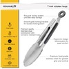 HINMAY Small Stainless Steel Serving Tongs 7-Inch Mini Food Tongs,