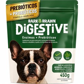 BARK & BRAWN Digestive Probióticos para Perro 450g | Suplementos para Perro | Enzimas Digestivas con Raíz de Achicoria, Bromelina, Papaína, Linaza y O