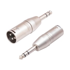 Dewfigs ㅤ 2-Pack Audio Adapter XLR 6.35mm TRS to XLR Jack Adapter, Professional Audio Adapter for Studio and Stage, 3-Pin Gold-Plated Contacts, Compatible with Mixers and Speakers