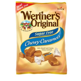 WERTHER'S ORIGINAL Sugar Free Chewy Caramels, 2.75 Ounce Bag (Pack of 12), Bulk Candy, Individually Wrapped Candy Caramels, Caramel Candy Sweets, Bag of Candy