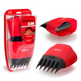 GRIPmitt Claw - Pulled Pork, Meat and Vegetable Shredding Claw 2 Pack Set (Red)