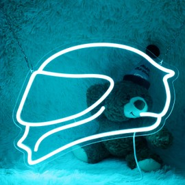 Helmet Neon Sign Motorcycle Neon Light Bike Helmet Light Sign Dimmable Motocross LED Neon Light for Bar Pub Wall Decor Restaurant Music Concert Man Cave Game Room 16.5"×12.6"