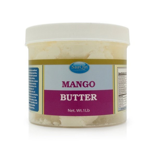 Raw Mango Butter - 100% Pure - Cold Pressed - Raw Mango Butter - Making Lip Balm - Lotion - Cream 1 lb Jar HalalEveryday ®