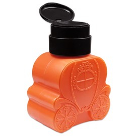 Beauticom Professional ORANGE Carriage Shaped Nail Pump Dispenser Bottle (Size: 250ml) for Nail Acrylic Acetone Liquid Polish Remover Bottle Tool
