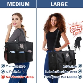 ABAMERICA Nurse Bags for Work Nursing Bag Multiple Pockets Waterproof Organizing Zip Top Clinical Bag for Nursing Students