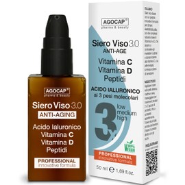 Hyaluronic Acid Face Serum 3 Molecular Weights with Vitamins C and D, Collagen and Retinol Moisturising and Radiant Anti-Wrinkle Serum for Men and Women | Vitamin C Serum 60ml