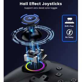 AIfasterfly PC Controller with Holder, Wireless Bluetooth Controller, 1000mAh Battery, with Hall Effect Joysticks & Triggers, No Dead Zone, No Stick Drift, Controller for PC, Switch, iOS and Android