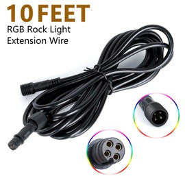YCHOW-TECH 10FT 4Pin Extension Cable Cord Wire for 4 & 6 & 8 Pods RGB Multicolor LED Rock Lights Kits