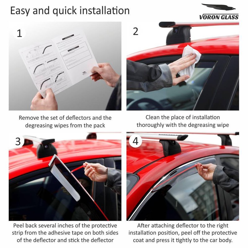Voron Glass Tape-on Extra Durable Rain Guards for Lexus TX