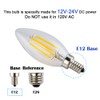 OPALRAY 12V/24V DC LED Candle Bulb, Dimmable with 12V DC