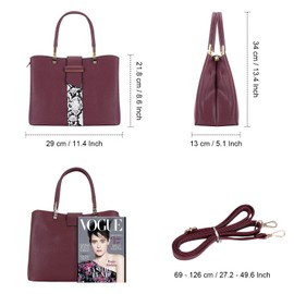 HAWEE Elegant Women's Handbag Medium Crossbody Handbag PU Leather Shopper Shoulder Bag Women Shoulder Bag with Carry Handle Top, red, Elegant