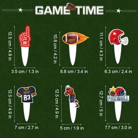 Decoración para tarta de cumpleaños de fútbol americano con diseño de pelota de rugby para cupcakes, para hombres, niños y mujeres, Super Bowl Party Touchdown, suministros para fiestas temáticas, 25 unidades