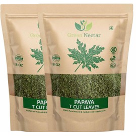Papaya Leaf Tea 8 Oz(Crushed, Dried, 8 OZ), Dried from Fresh Green Leaves, 100% Loose Leaves (2)