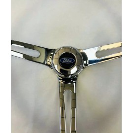 GT Performance 1965-1969 Fairlane Ranchero Galaxie Black Foam on Chrome Steering wheel 15"