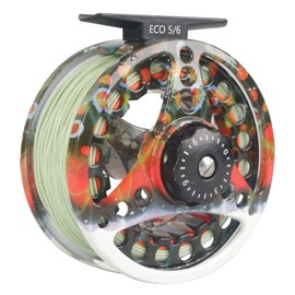 Maxcatch ECO Large Arbor Fly Fishing Reel (3/4wt 5/6wt 7/8wt) and Pre-Loaded Fly Reel with Line Combo (Fly Reel Loaded Fly Line Brook Trout, 7/8 Weight)