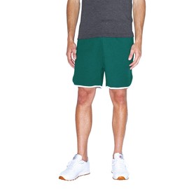 American Apparel Men's Interlock Basketball Shorts, Forest/White, Large