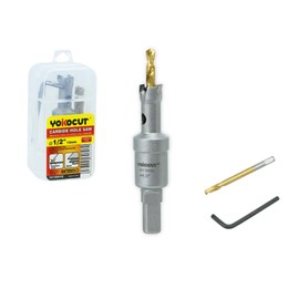 1/2 Inch Carbide Hole Saw, Hole Cutter Carbide Tipped with Pilot Drill Bit, TCT Hole Saws for Stainless Steel, Metal, Iron, Copper, Brass, Plastic, Wood