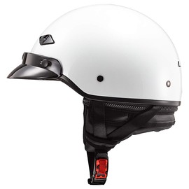 LS2 Helmets Bagger Motorcycle Half Helmet (Gloss White - Medium)