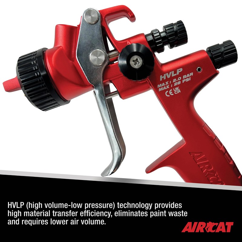 AIRCAT Pneumatic Tools 6900 1.3 mm HVLP Gravity Feed Spray