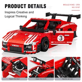Mould King Car Toy Building Block, Sports Car Model, 10167 Collectible Speed Champion Cars Building Set, Build and Display Car for Adults and Boys Aged 14+ (1717 Pieces)