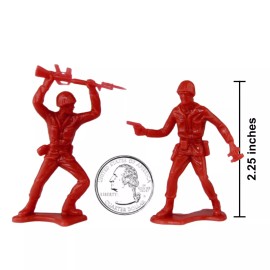 TimMee Processed Plastic Army Men 48pc Red Tim Mee Toy Soldier Figures USA Made