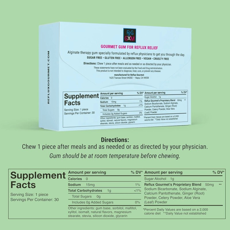 GUM Berry Soothe Gum Alginate Therapy Sodium Bicarbonate Gum for