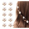 LINXI 10 Pcs Small Mini Pearl Claw Clips with Flower