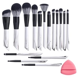 WETSKY - Makeup Brushes 16 PCS Set. High-Quality Synthetic Foundation Powders, Concealers, Eye Shadows And One Makeup Powder Puff comes Free in different color.