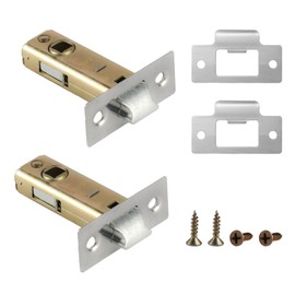 Pack of 2 Mortice Door Lock, Tubular Frame Lock, 45 mm Mortise Locks, Stainless Steel Pipe Mortice Lock, Room Door, Latch Lock for Lever Handle Door Lock