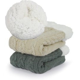 Sooneeya Women Thick Warm Slipper Socks Fuzzy Christmas Slipper Socks with Grips House Reading Sherpa Socks Gift for Women Grey Light Khaki -2 Pairs