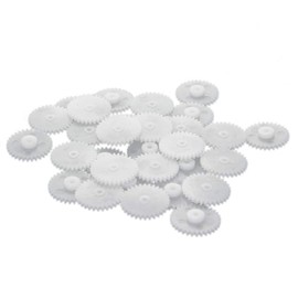 Bettomshin Plastic Gear 322A 0.5 Modulus Pulley Belt Shaft Robot RC Motor Hand DIY Mechanical Parts Kit White 30pcs