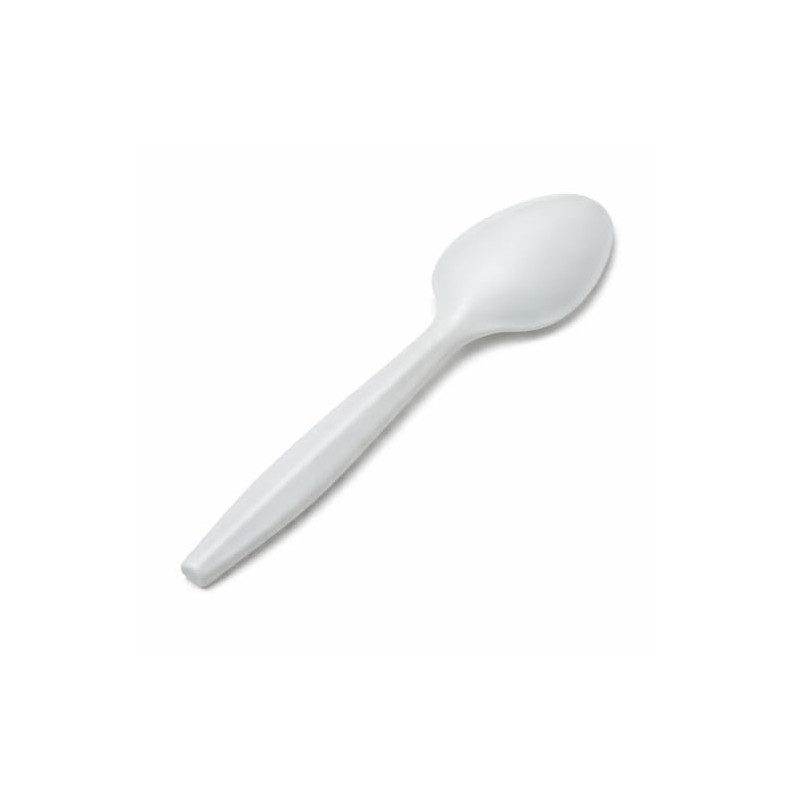 100 Pack Reusable Plastic Spoons | Heavy Duty Clear Table