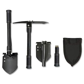 ALBAINOX 33794 Metal Survival Shovel Black Size 40 cm Removable Spike Includes Nylon Sheath