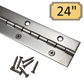 Heavy Duty 1.5" x 72" Stainless Steel Piano Hinge - .060" Thick - ¾" S.S. Screws Included