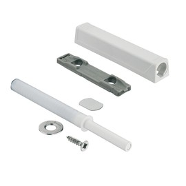 Gedotec Pressure Catch Door Damper TIP-ON 956A1004 Long Version with Magnet | Colour White | Blum Door Catch with Ejection Path 38 mm | 1 Set - Push to Open Pressure Opener for Kitchen Cabinets &